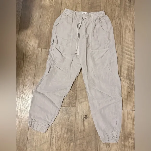 NWOT ZARA Elastic Waist Pants - Size XS: Color: Gray - Picture 2 of 8